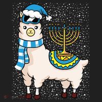 Menorah Hanukkah Llama Cute Alpaca Chanukah Tumbler thumb 3