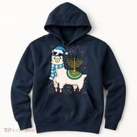 Menorah Hanukkah Llama Cute Alpaca Chanukah Hoodie thumb 0