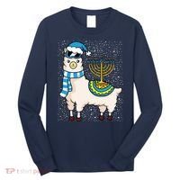 Menorah Hanukkah Llama Cute Alpaca Chanukah Long Sleeve Shirt thumb 0