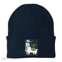 Menorah Hanukkah Llama Cute Alpaca Chanukah Beanie thumb 0