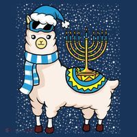 Menorah Hanukkah Llama Cute Alpaca Chanukah Women's Hoodie thumb 2