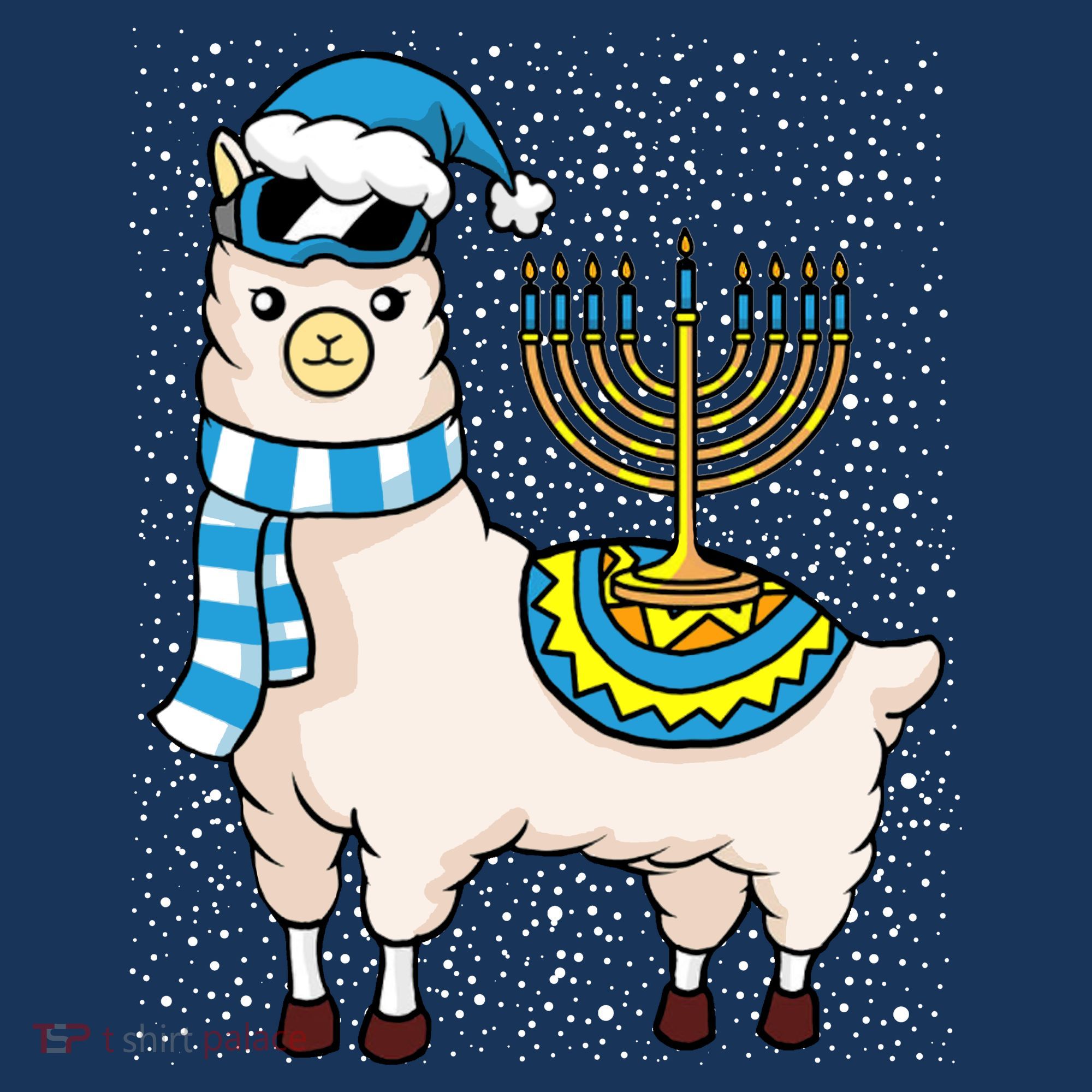 Menorah Hanukkah Llama Cute Alpaca Chanukah Women's Hoodie