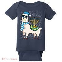 Menorah Hanukkah Llama Cute Alpaca Chanukah Baby Bodysuit thumb 0