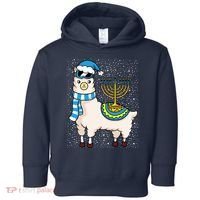 Menorah Hanukkah Llama Cute Alpaca Chanukah Toddler Hoodie thumb 0
