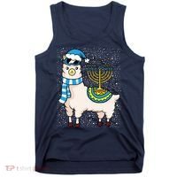 Menorah Hanukkah Llama Cute Alpaca Chanukah Tank Top thumb 0
