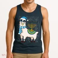 Menorah Hanukkah Llama Cute Alpaca Chanukah Tank Top thumb 3