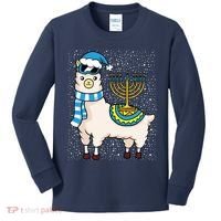 Menorah Hanukkah Llama Cute Alpaca Chanukah Kids Long Sleeve Shirt thumb 0