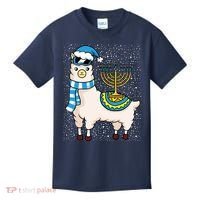 Menorah Hanukkah Llama Cute Alpaca Chanukah Kids T-Shirt thumb 0
