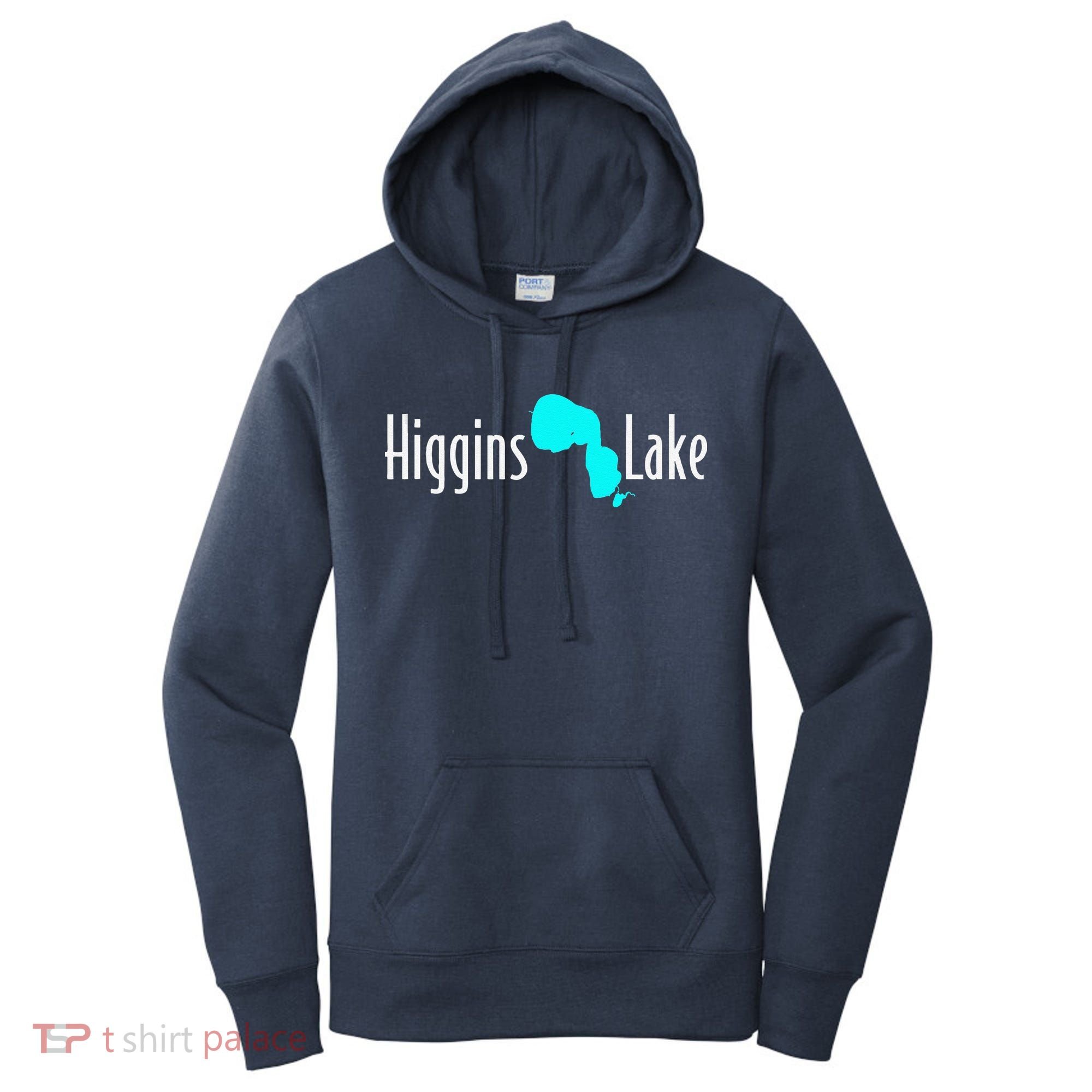 Minimalist Higgins Lake Michigan Women's Hoodie