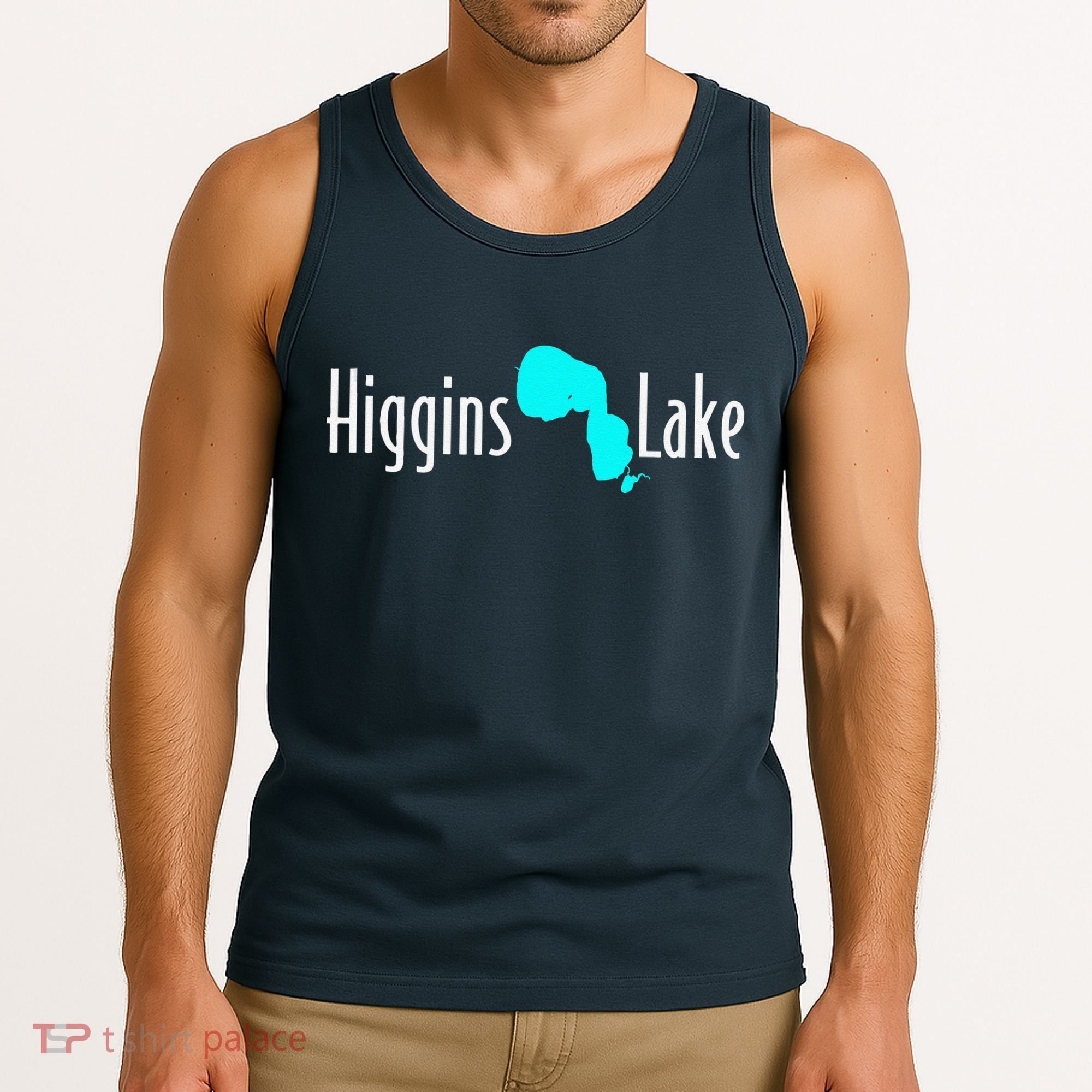 Minimalist Higgins Lake Michigan Tank Top
