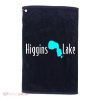 Minimalist Higgins Lake Michigan Golf Towel thumb 0