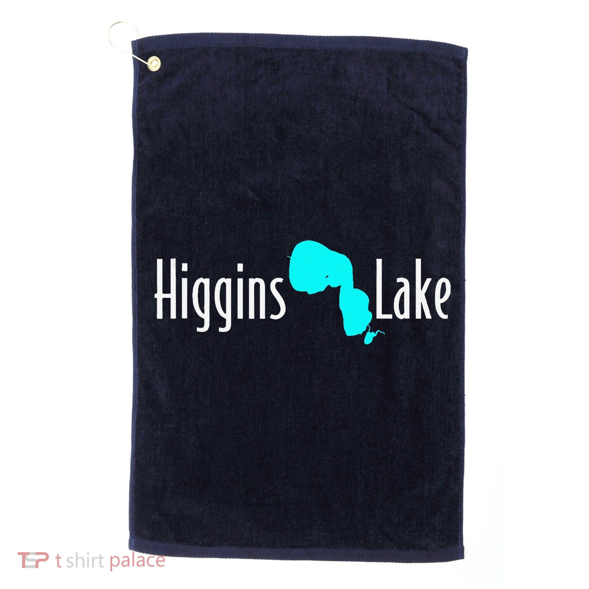 Minimalist Higgins Lake Michigan Golf Towel
