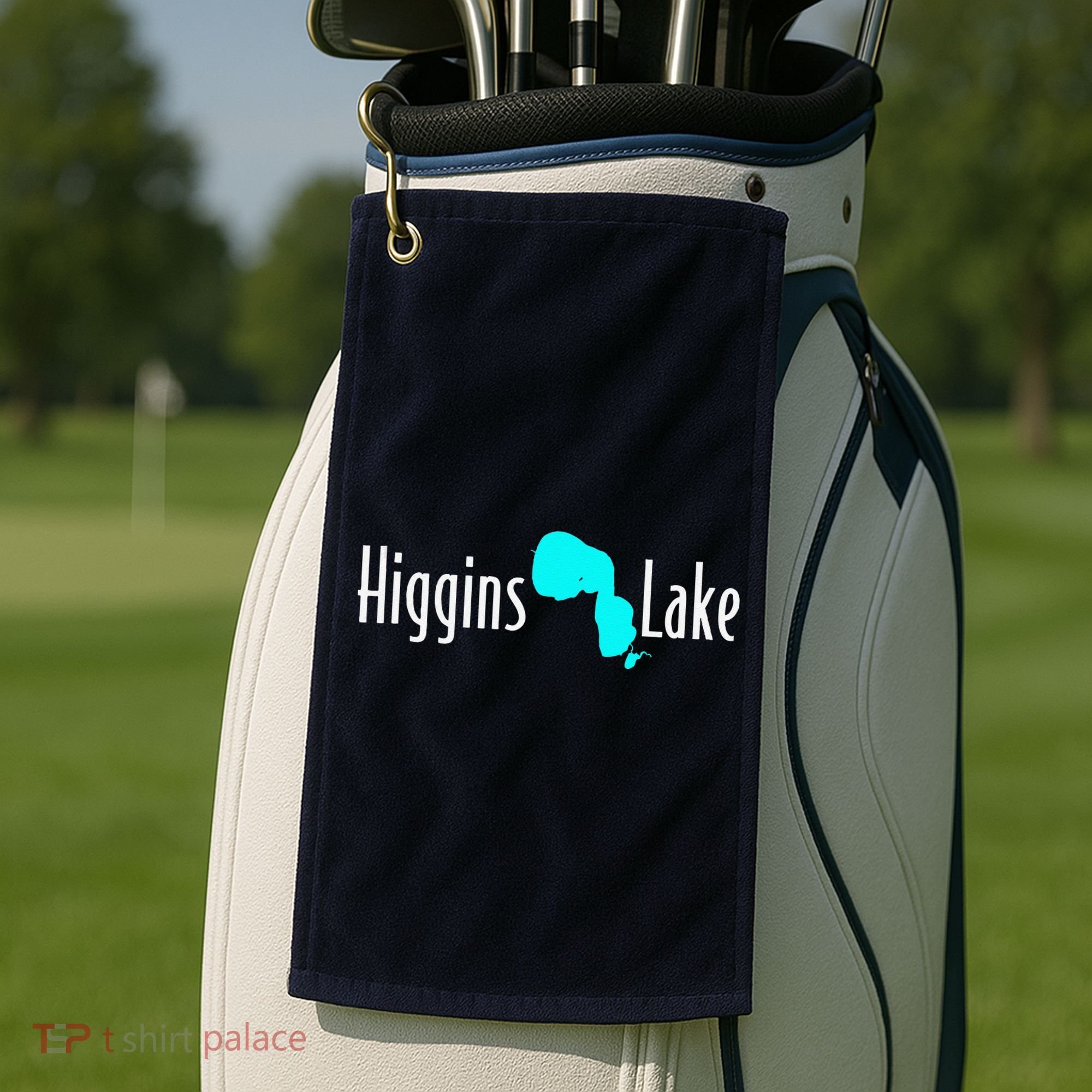 Minimalist Higgins Lake Michigan Golf Towel