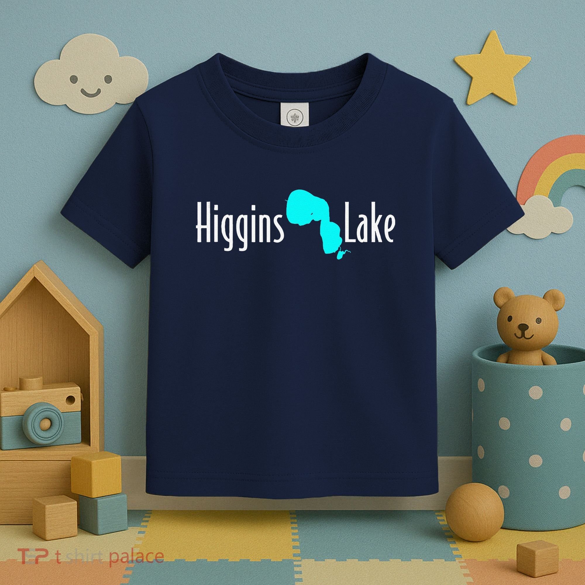 Minimalist Higgins Lake Michigan Toddler T-Shirt