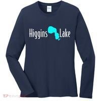 Minimalist Higgins Lake Michigan Women's Long Sleeve Shirt thumb 0