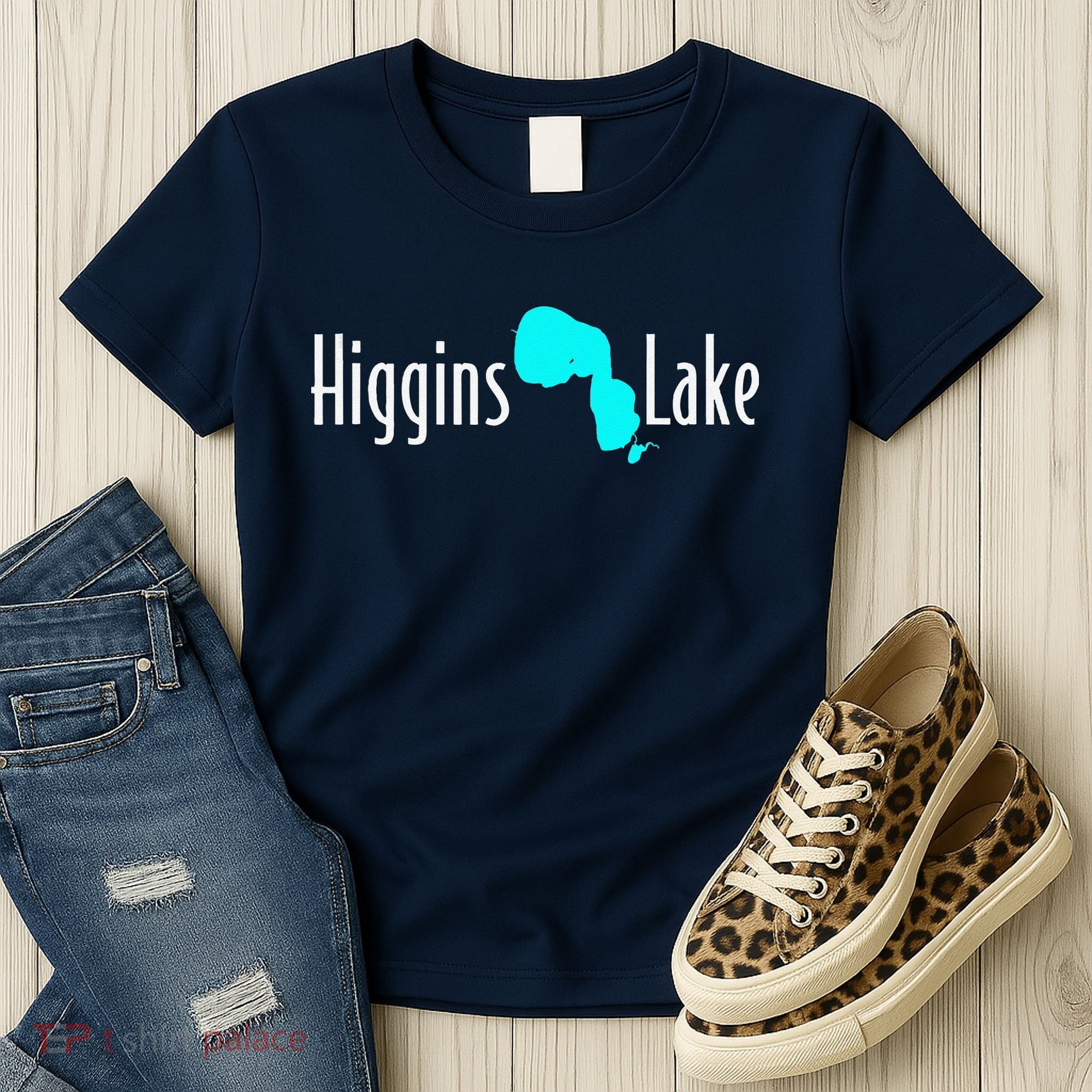 Minimalist Higgins Lake Michigan Women's T-Shirt