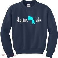 Minimalist Higgins Lake Michigan Kids Sweatshirt thumb 0