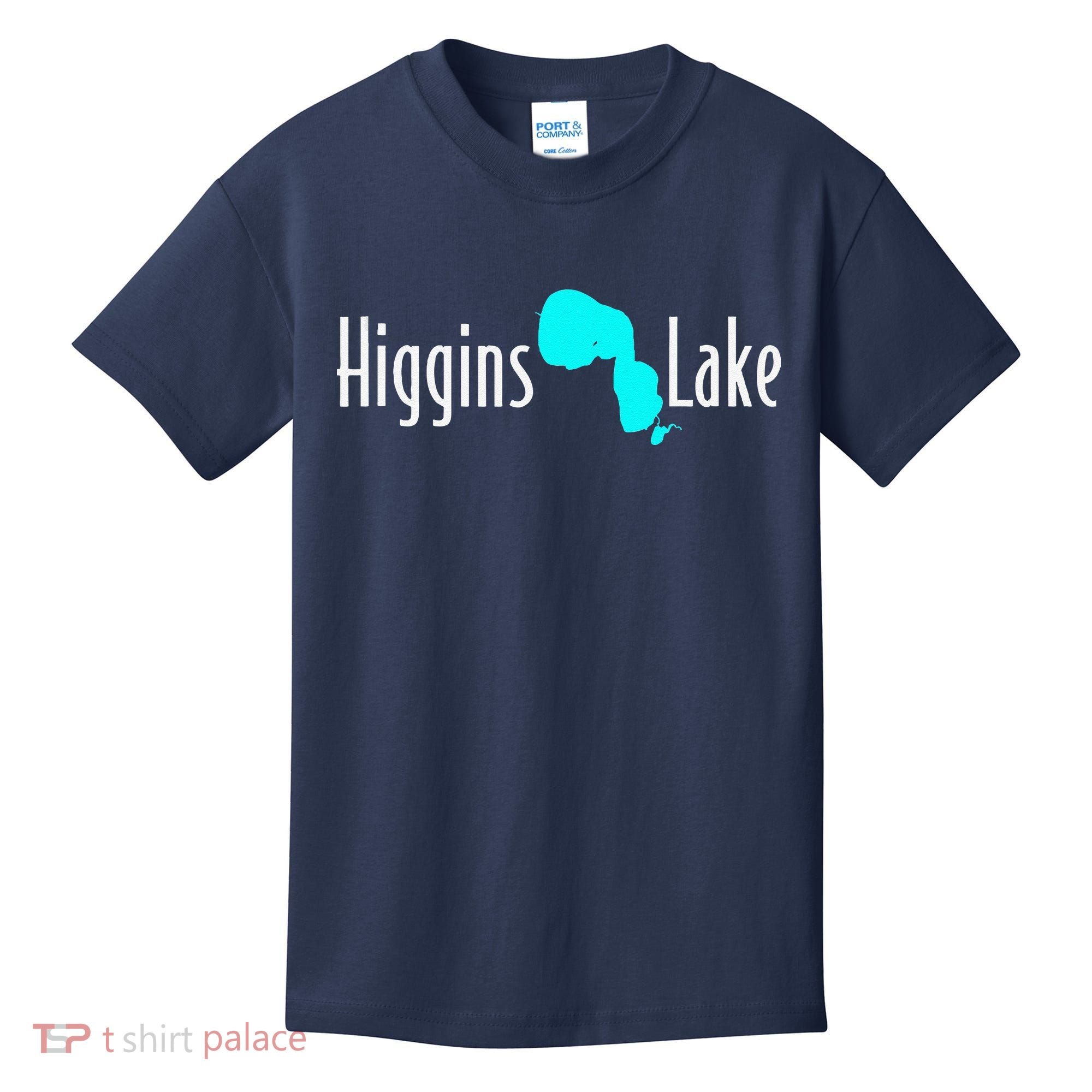 Minimalist Higgins Lake Michigan Kids T-Shirt