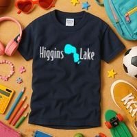 Minimalist Higgins Lake Michigan Kids T-Shirt thumb 3