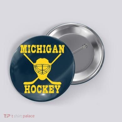 Michigan Hockey Button