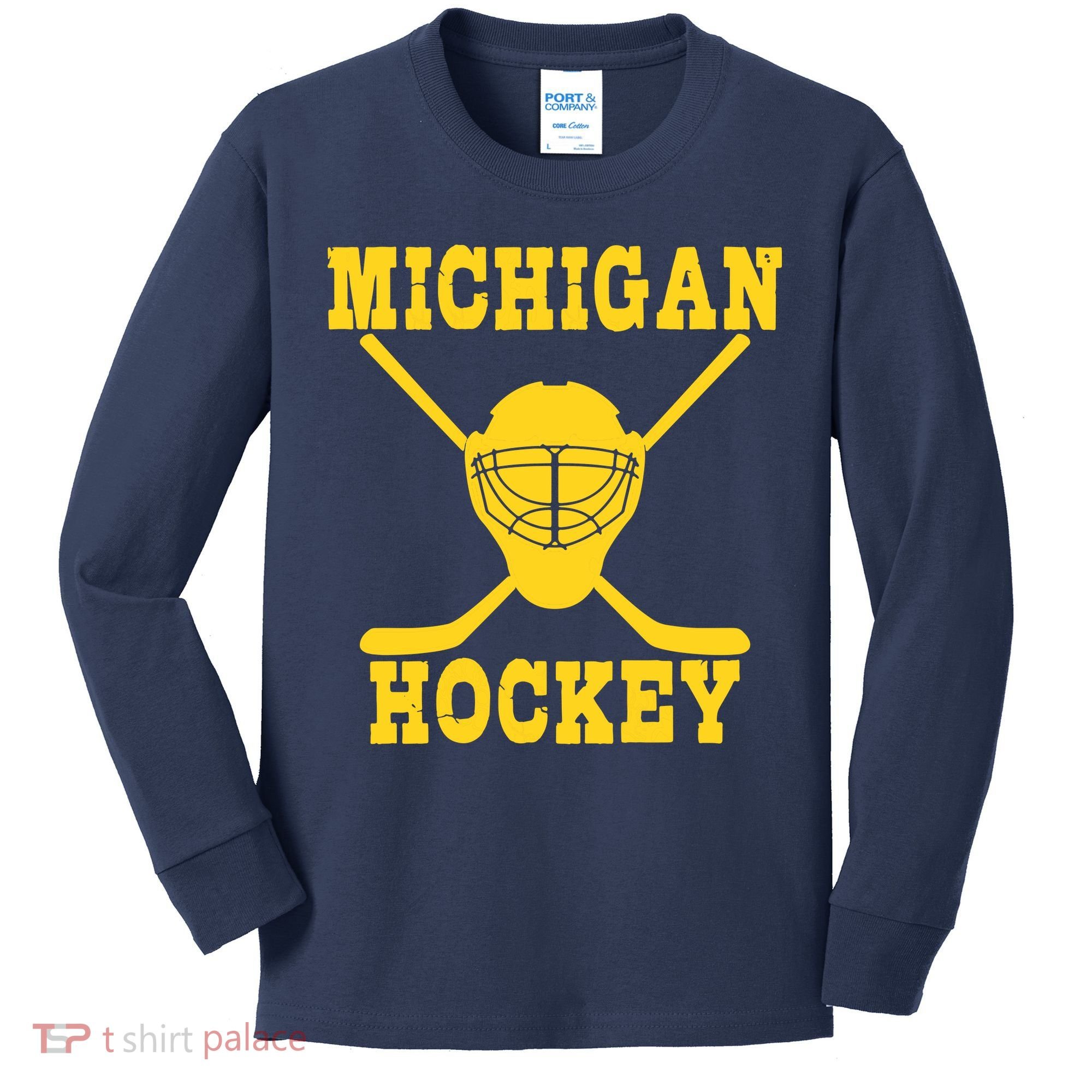 Michigan Hockey Kids Long Sleeve Shirt
