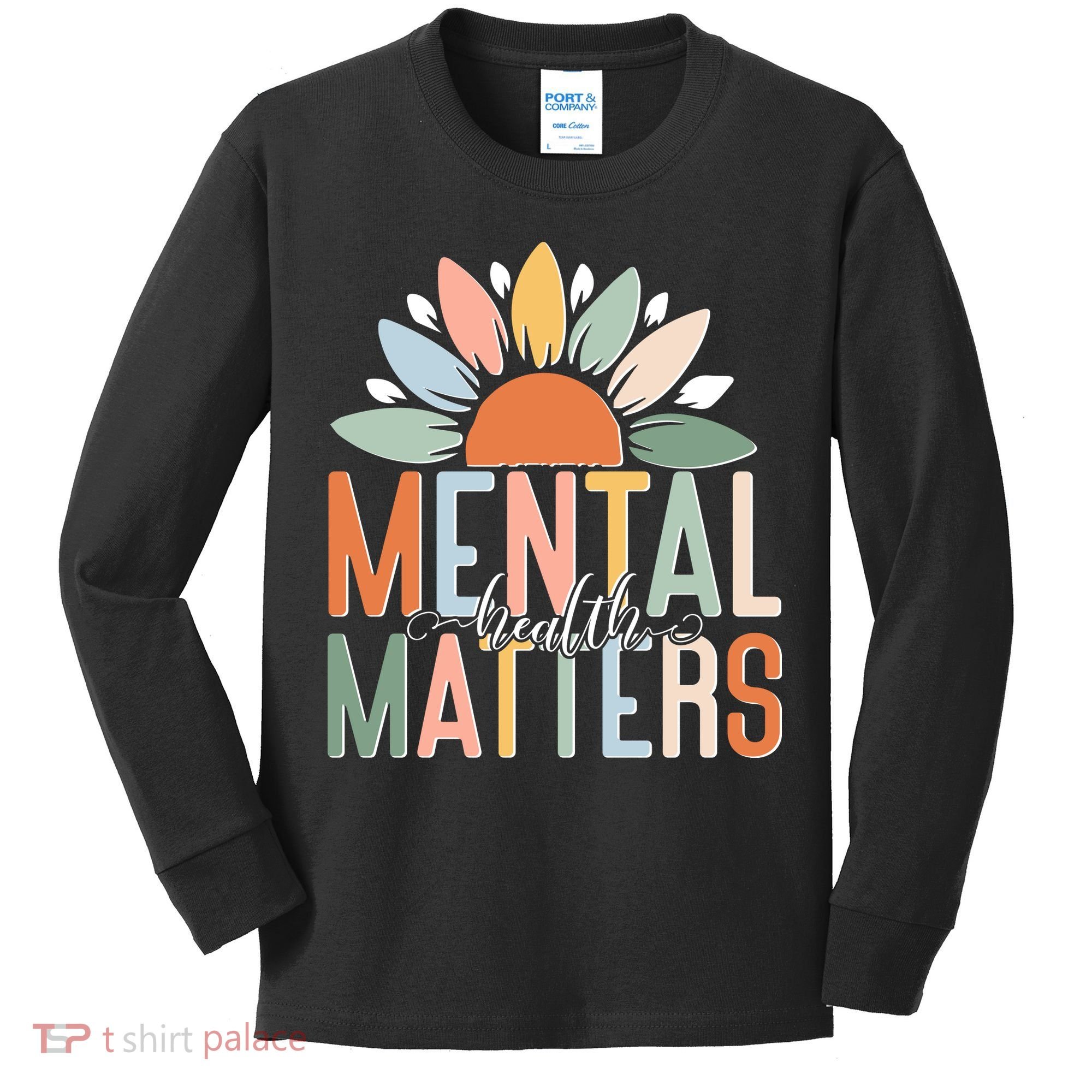 Mental Health Matters Flower Kids Long Sleeve Shirt
