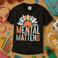 Mental Health Matters Flower Kids T-Shirt thumb 3