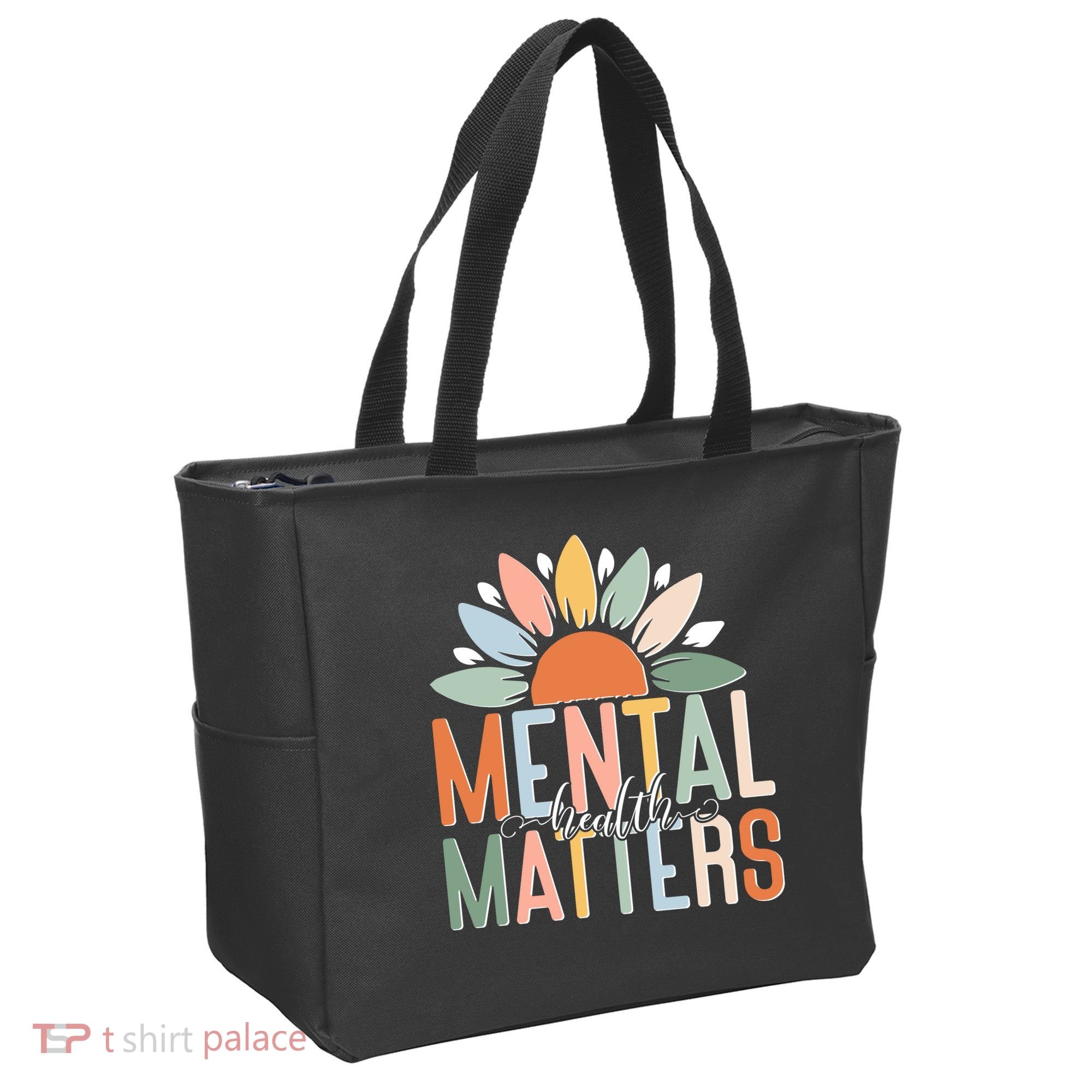 Mental Health Matters Flower Tote Bag