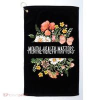 Mental Health Matters Be Kind Mental Awareness Kindness Gift Golf Towel thumb 0