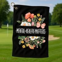 Mental Health Matters Be Kind Mental Awareness Kindness Gift Golf Towel thumb 1