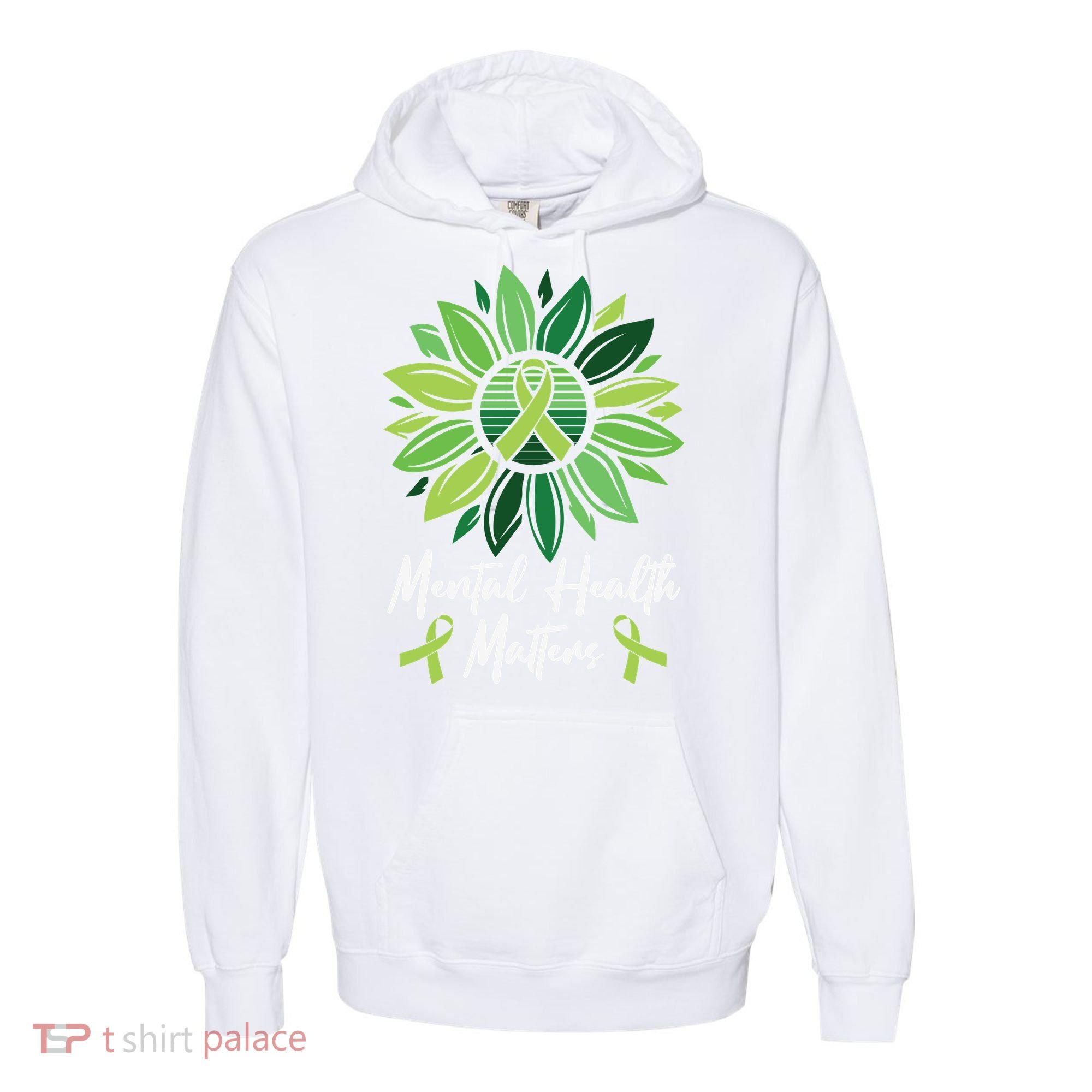 Mental Health Matters Mental Health Awareness Comfort Colors Garment-Dyed Hooded Sweatshirt