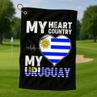My Heart My Uruguay Golf Towel thumb 1