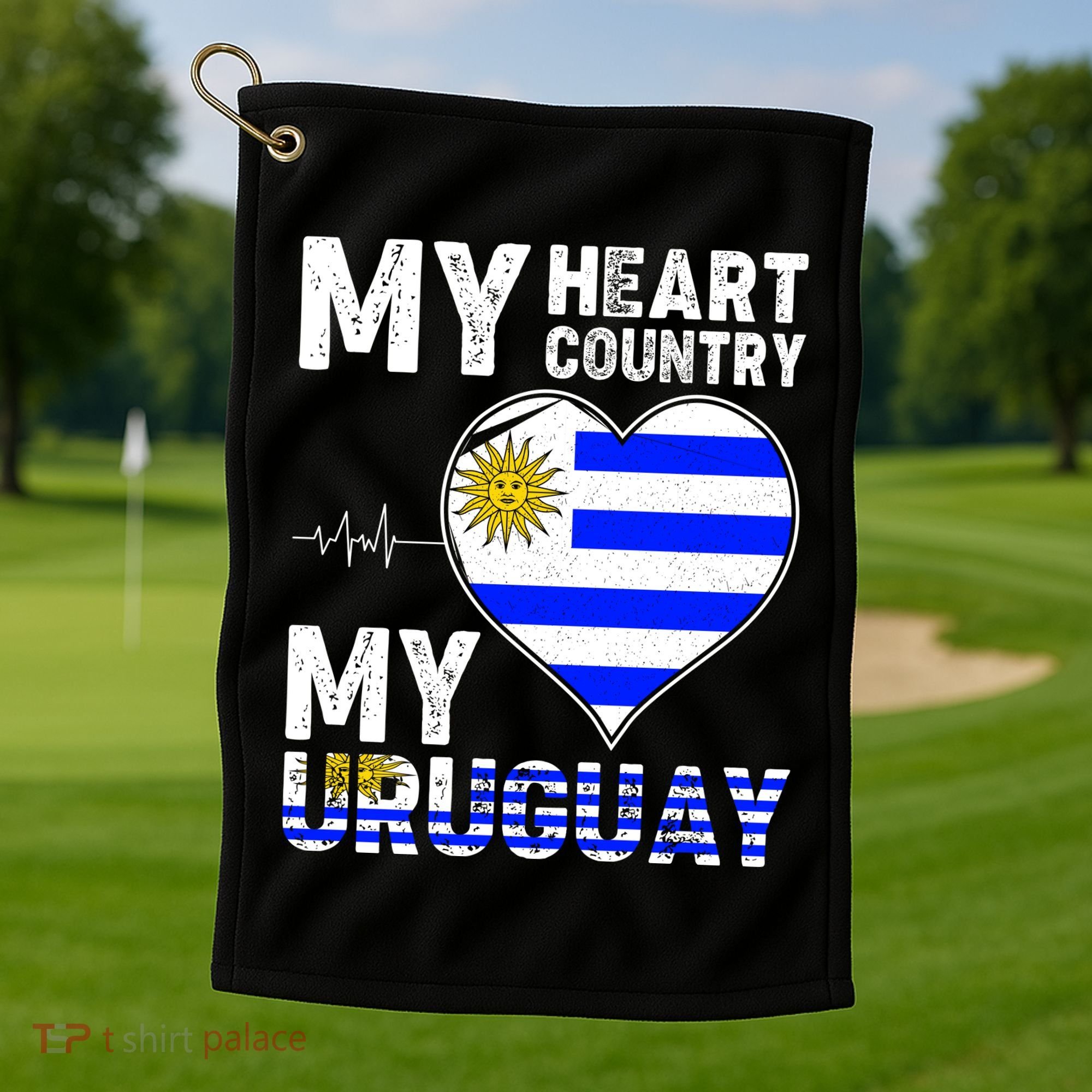 My Heart My Uruguay Golf Towel