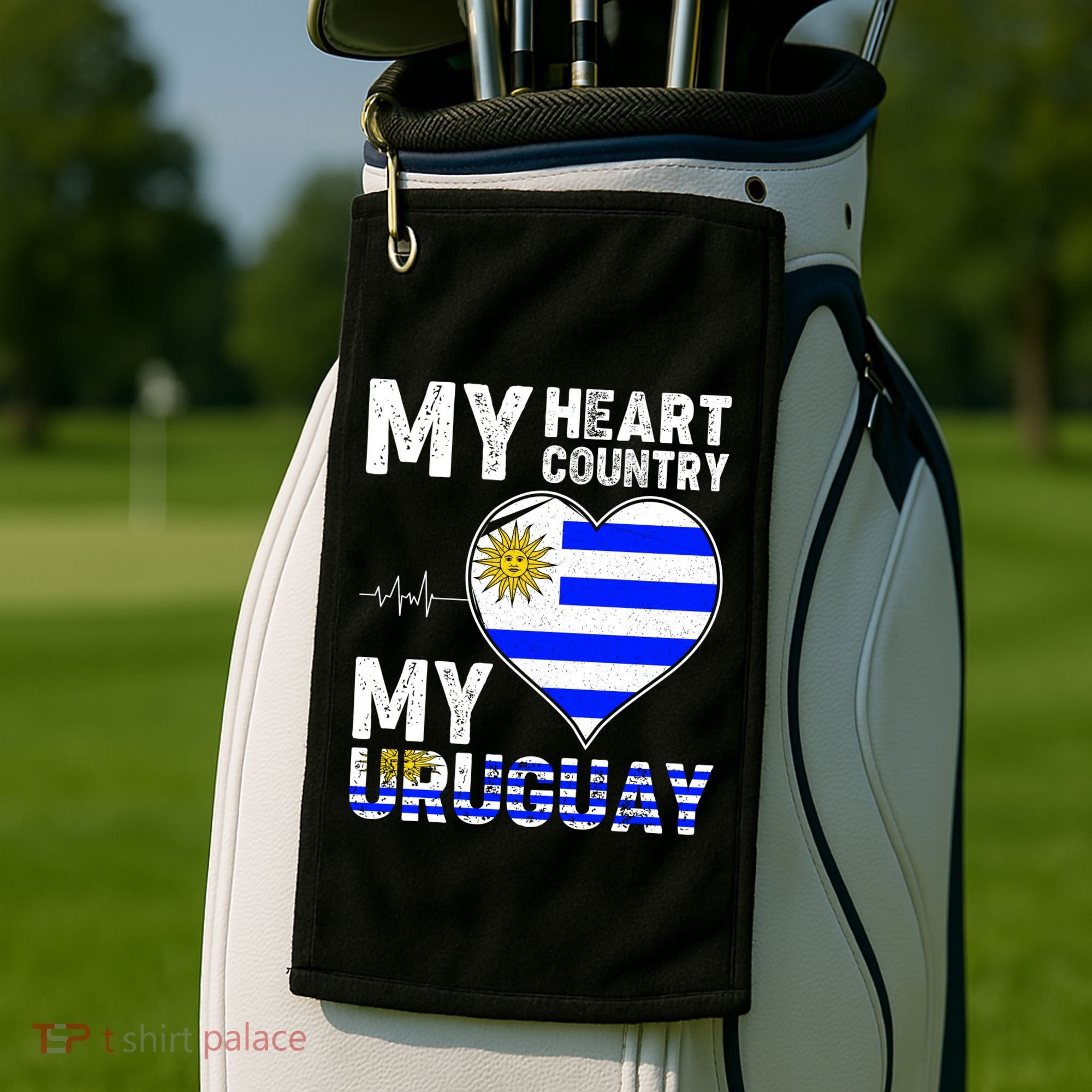 My Heart My Uruguay Golf Towel