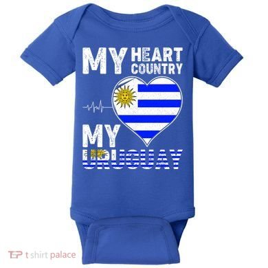 My Heart My Uruguay Baby Bodysuit