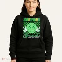 Mental Health Matters Awareness Support Squad Green Ribbon  Hoodie thumb 5