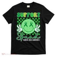 Mental Health Matters Awareness Support Squad Green Ribbon  T-Shirt thumb 0