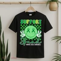 Mental Health Matters Awareness Support Squad Green Ribbon  T-Shirt thumb 2