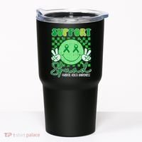 Mental Health Matters Awareness Support Squad Green Ribbon  Tumbler thumb 0