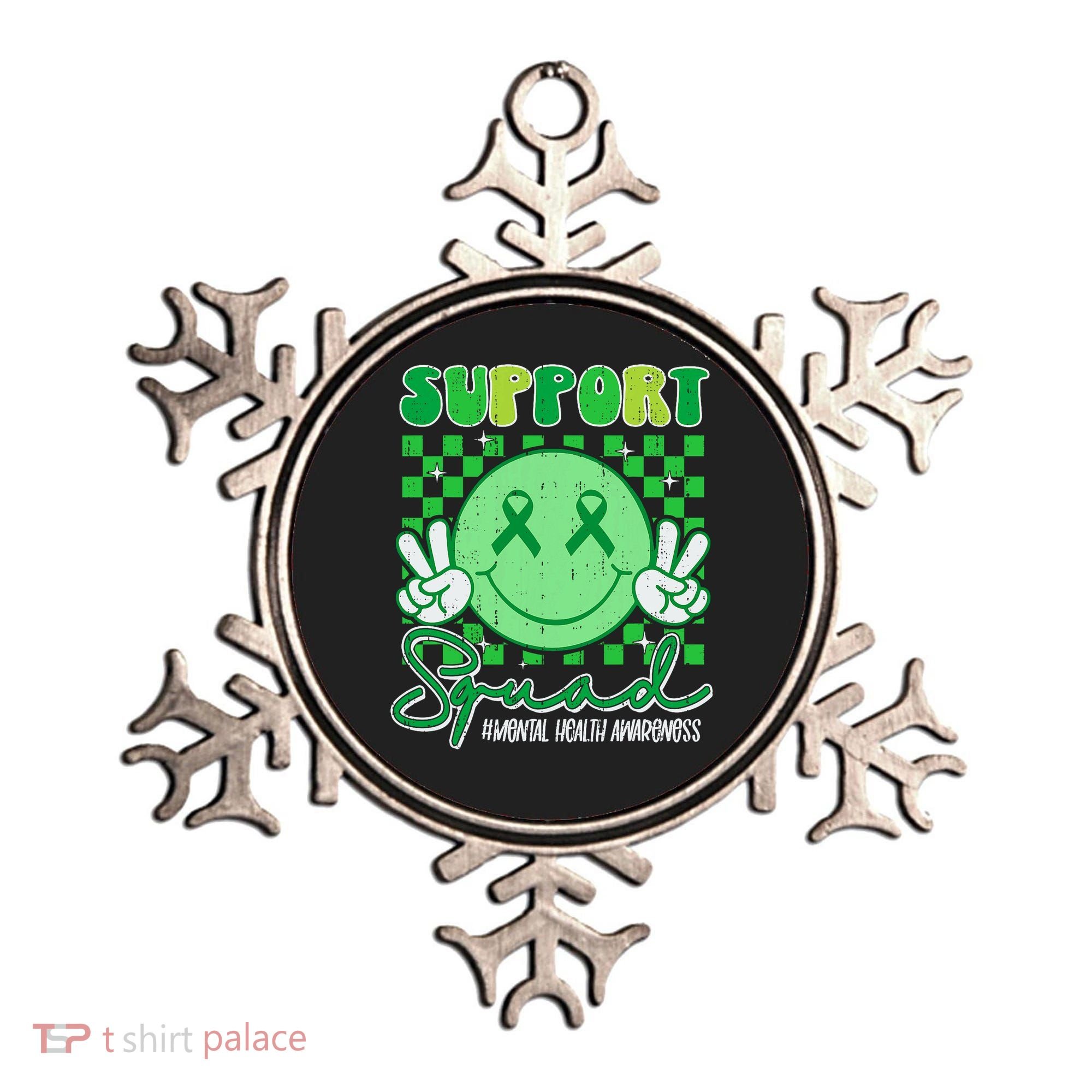 Mental Health Matters Awareness Support Squad Green Ribbon  Ornament