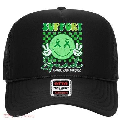 Mental Health Matters Awareness Support Squad Green Ribbon  Hat