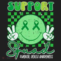 Mental Health Matters Awareness Support Squad Green Ribbon  Hat thumb 2