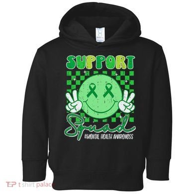 Mental Health Matters Awareness Support Squad Green Ribbon  Toddler Hoodie