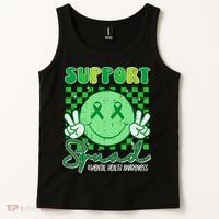Mental Health Matters Awareness Support Squad Green Ribbon  Tank Top thumb 2