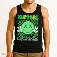 Mental Health Matters Awareness Support Squad Green Ribbon  Tank Top thumb 3