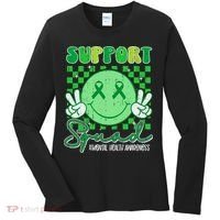 Mental Health Matters Awareness Support Squad Green Ribbon  Women's Long Sleeve Shirt thumb 0