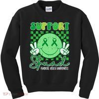 Mental Health Matters Awareness Support Squad Green Ribbon  Kids Sweatshirt thumb 0