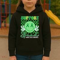 Mental Health Matters Awareness Support Squad Green Ribbon  Kids Hoodie thumb 3
