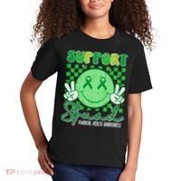 Mental Health Matters Awareness Support Squad Green Ribbon  Kids T-Shirt thumb 2