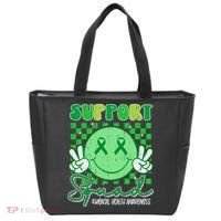 Mental Health Matters Awareness Support Squad Green Ribbon  Tote Bag thumb 0